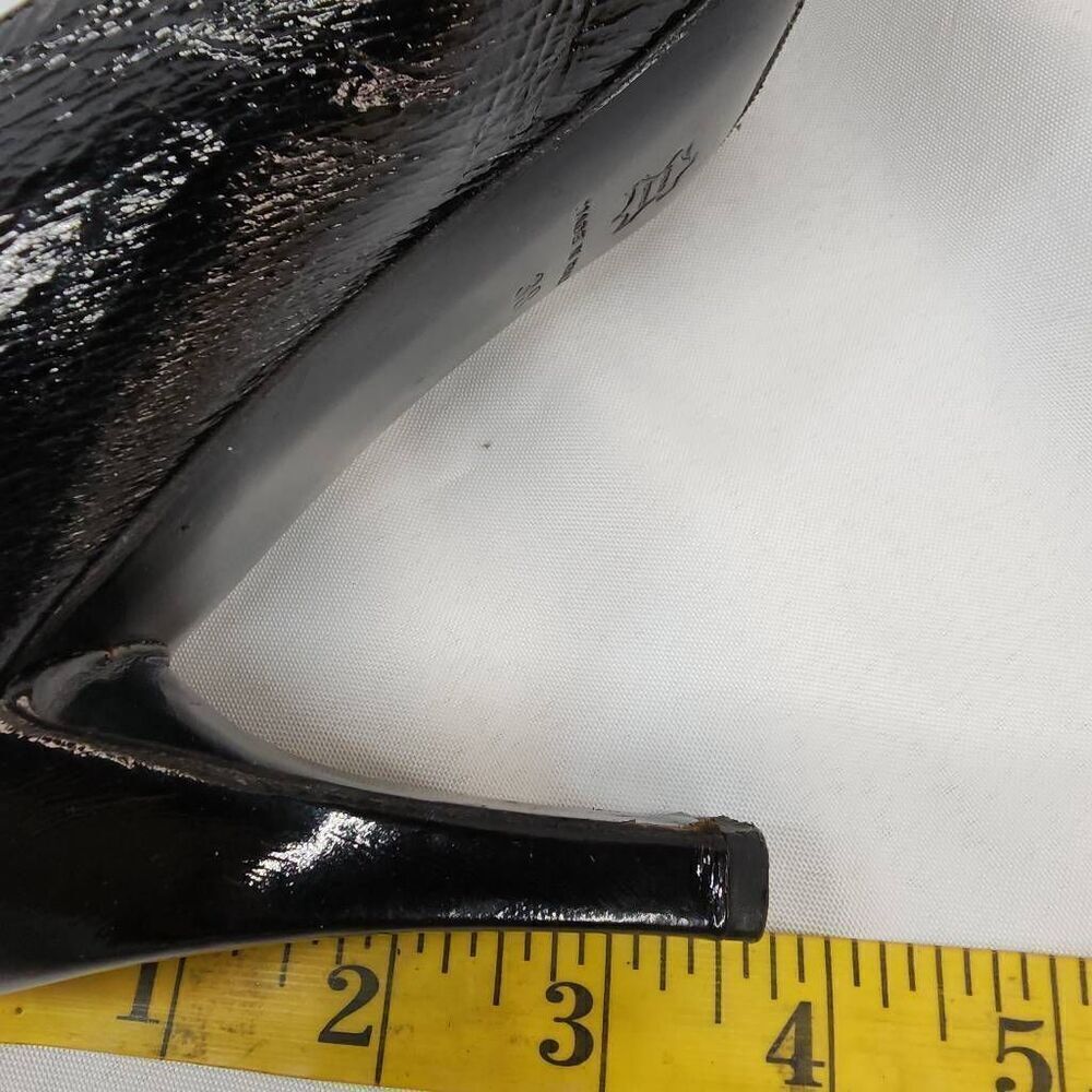 Diana Broussard Size EU 38 US 7.5 Black Patent Leather Heel Pumps Round Toe - Picture 8 of 10
